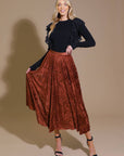 EASE MY MIND VELVET MIDI SKIRT