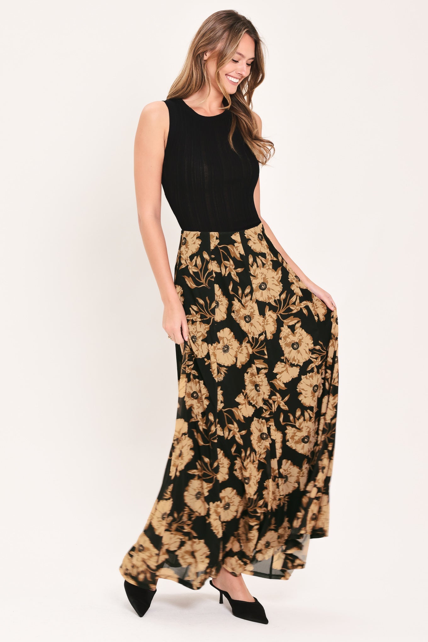 Flying Tomato | Earthen Floral Full Maxi Skirt