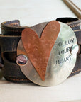 Follow Your Heart Distressed Leather Cuff