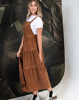 Shay Overall Dress in Brown