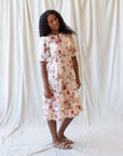Vintage Romance Cream Floral Midi Dress