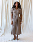 Femme Field Brown Midi Shirtdress