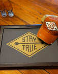 STAY TRUE Distressed Tan Mesh Snapback Baseball Cap - My Pampered Life Seattle