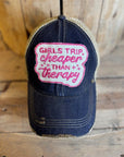 Girls Trip Distressed Mesh Snapback Baseball Cap - My Pampered Life Seattle