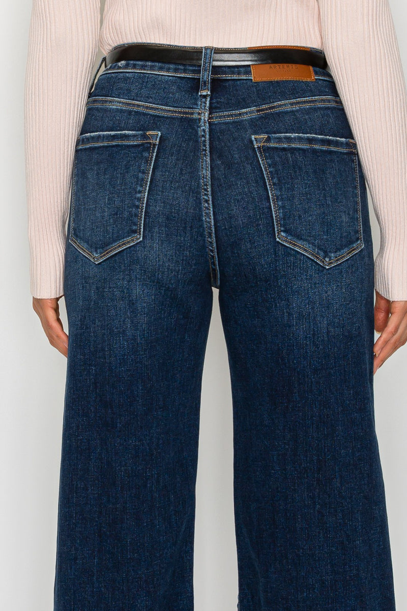 Artemis Vintage |High Rise Cropped Palazzo Jeans