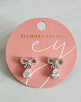 Sparkly Bow Teardrop Earrings