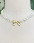 Bow And Pearls Necklace