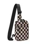 Kenzie Nylon Checkered Sling Bag