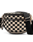 Kaylee Mixed Media Double Zip Crossbody Sling Bag