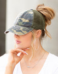 Distressed Messy Bun Caps | Adjustable