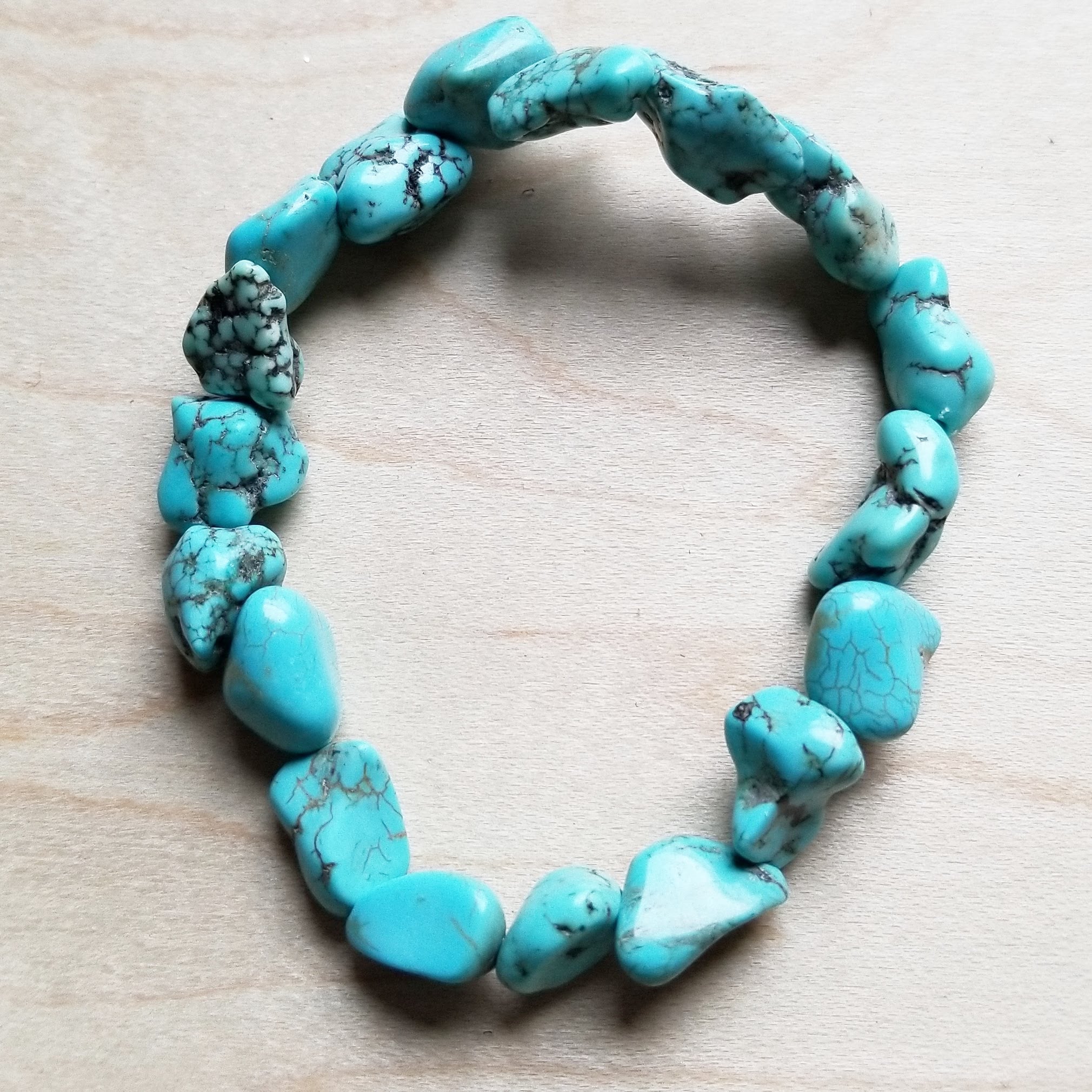 Chunky Blue Turquoise Nugget Bracelet
