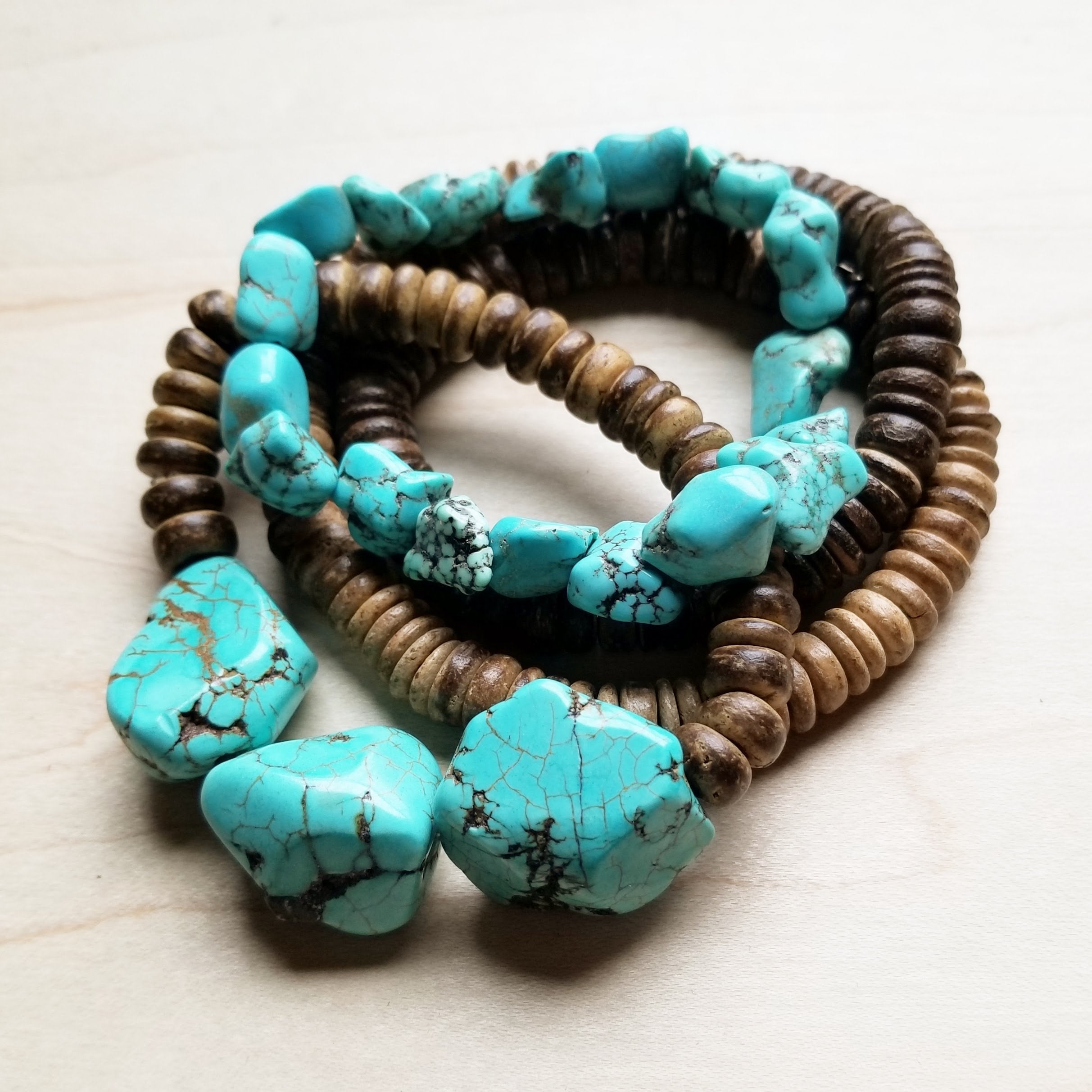 Chunky Blue Turquoise Nugget Bracelet