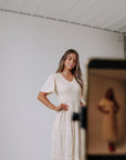 Tayla Dress in Ivory Cream