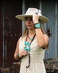 Regalite Slab Necklace with Leather Closure 252j