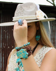 Blue Regalite Chunky Earrings