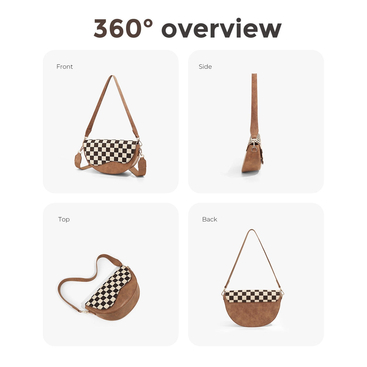 Karlie Checkered Convertible Shoulder & Crossbody Bag
