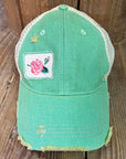 Rose on Mint Hat