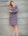 Aurora Suede Round Neck Dress - Cheetah (with pockets or without)