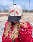 BASEBALL - Red on Black Stripe Vintage Hat - My Pampered Life Seattle