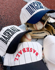 BASEBALL - Red on Black Stripe Vintage Hat - My Pampered Life Seattle