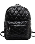 Jade Metallic Puffer Backpack