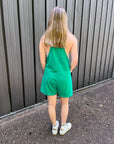 Delaney Green Racerback Romper