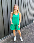 Delaney Green Racerback Romper