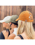 Corduroy Criss Cross High Pony CC Ball Cap BT937