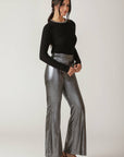 Flying Tomato Flirty Vibes Foil Coated Woven Pants