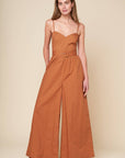 Flying Tomato Elevated Icon Brown Woven Jumpsuit