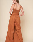 Flying Tomato Elevated Icon Brown Woven Jumpsuit