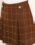 Flying Tomato Autumn Plaid Tweed Skort