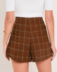 Flying Tomato Autumn Plaid Tweed Skort