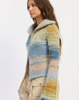 Emory Park | Jolene Vintage Stripe Zip-Up Cardigan – Baby Blue