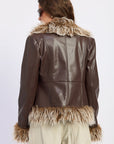 Emory Park Soraya Faux Leather Fur Trim Jacket