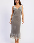 Emory Park Maeve Lace-Trim Midi Dress — Grey