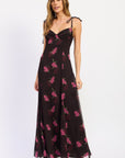 Emory Park Maris Floral Shoulder Tie Midi Dress