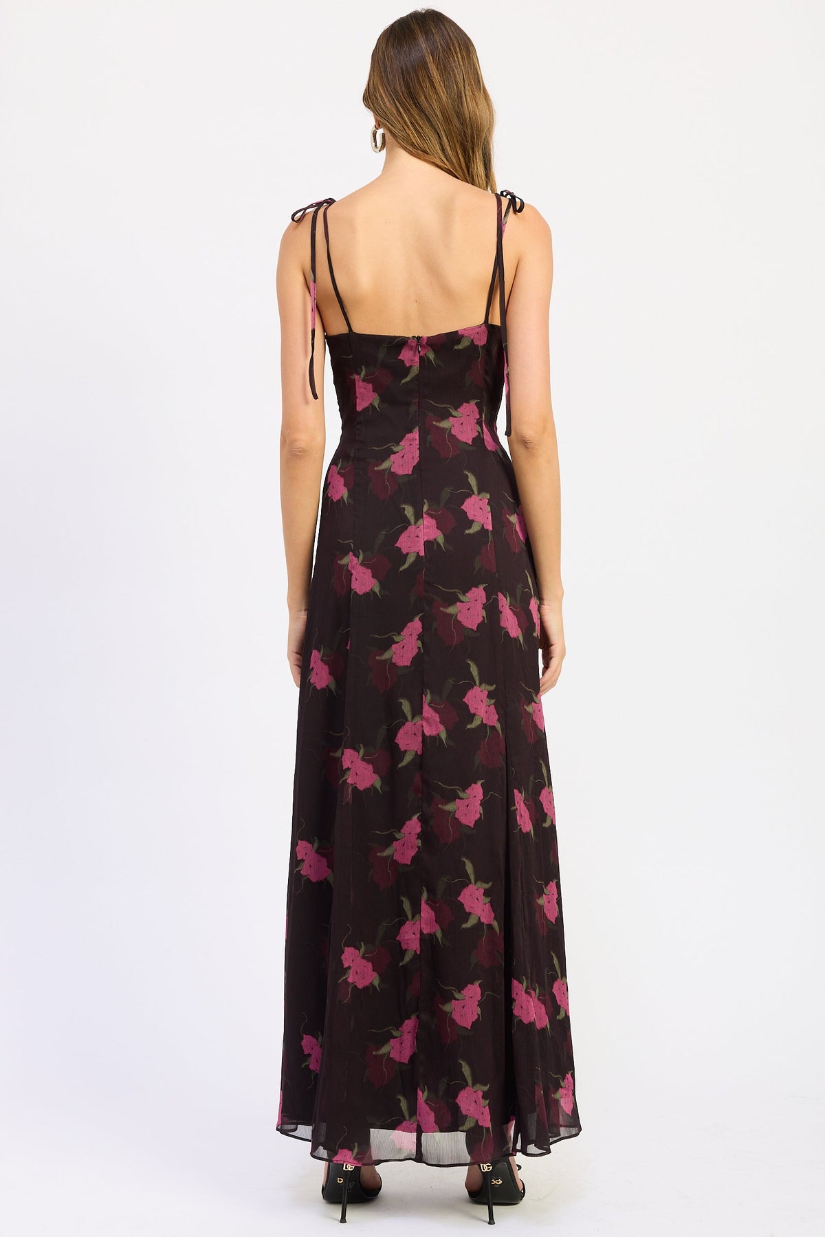 Emory Park Maris Floral Shoulder Tie Midi Dress