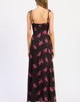 Emory Park Maris Floral Shoulder Tie Midi Dress