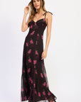 Emory Park Maris Floral Shoulder Tie Midi Dress