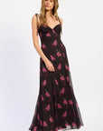 Emory Park Maris Floral Shoulder Tie Midi Dress