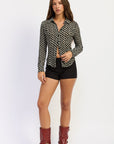 Emory Park | Opaline Black Gingham Button-Up Blouse