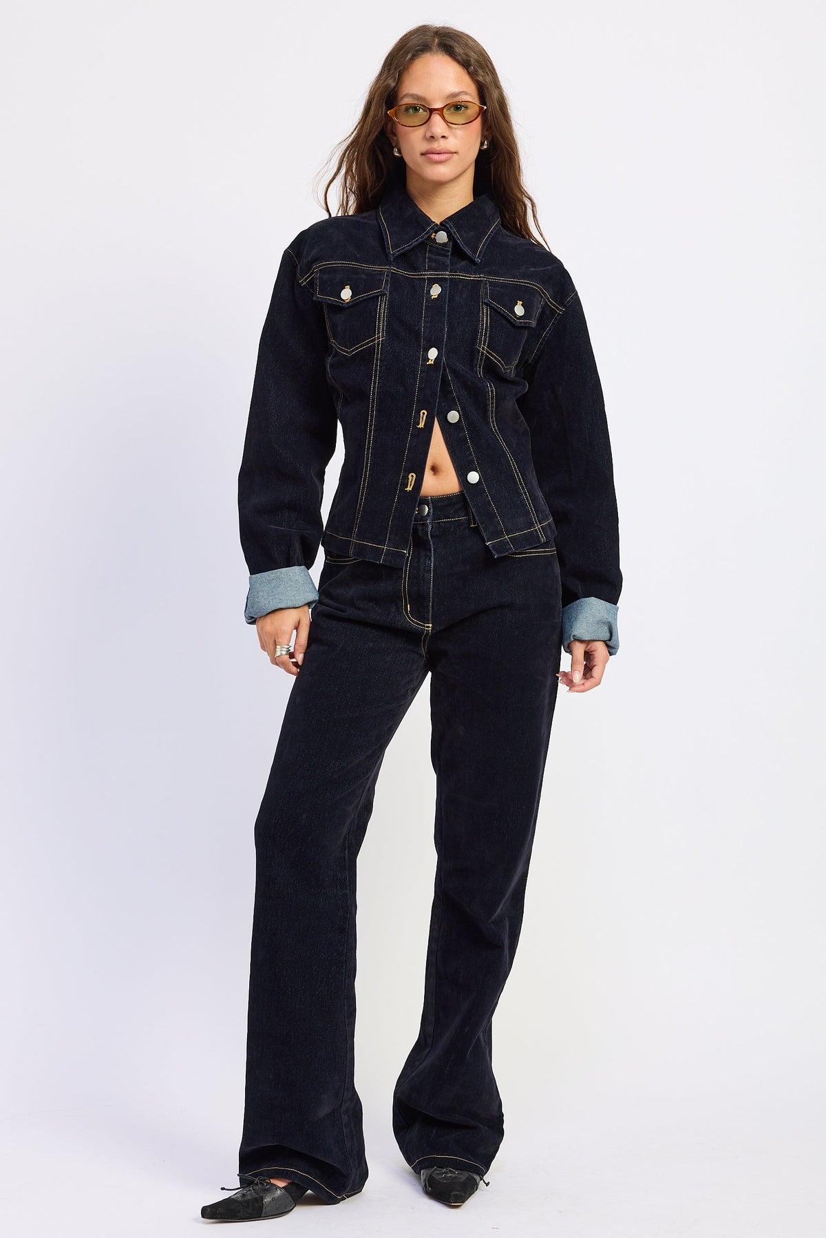 Emory Park Seralyn Low-Rise Wide-Leg Jeans