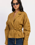 Emory Park | Teagan Khaki Belted Cotton Jacket