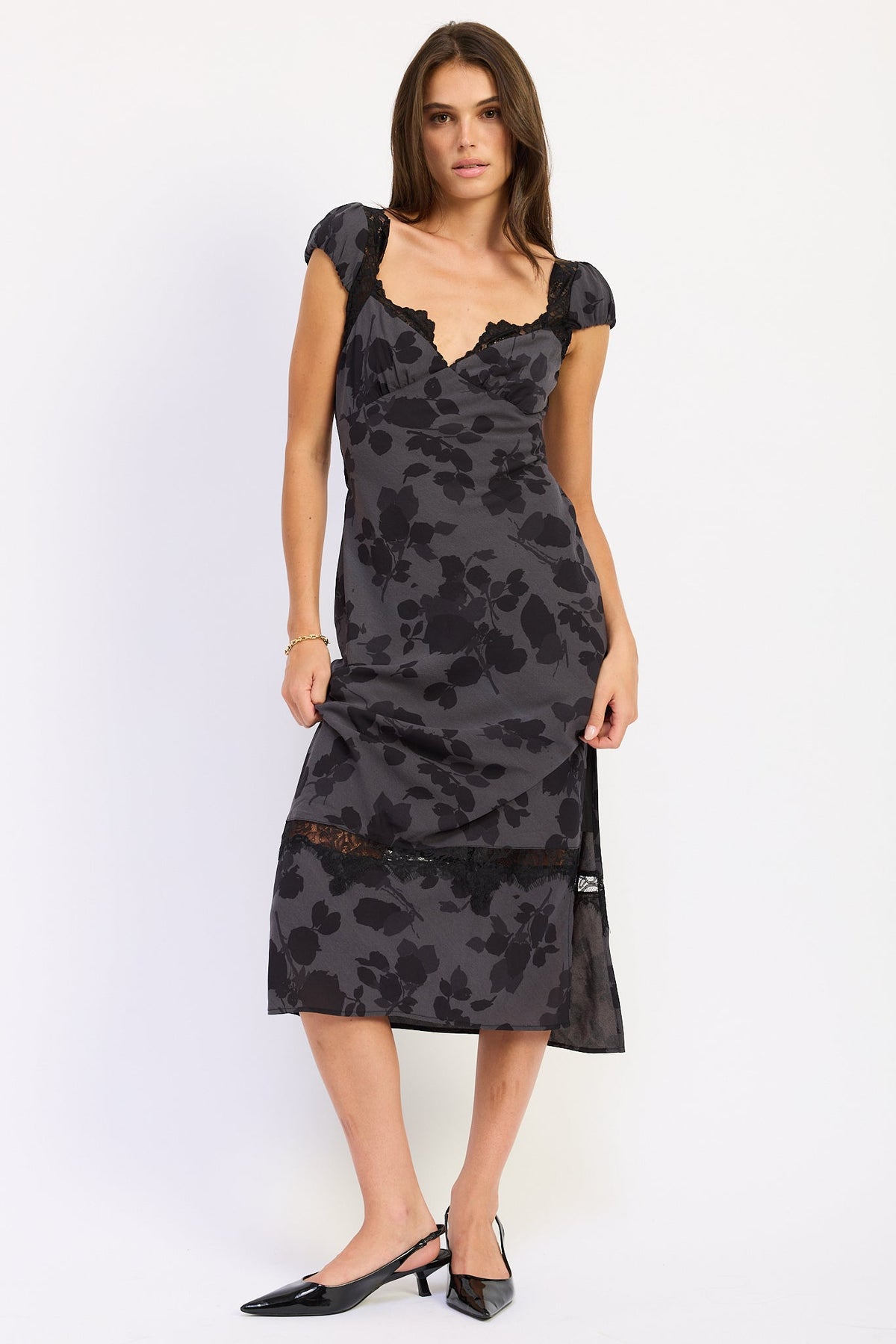 Emory Park Keziah Floral Maxi Dress – Black