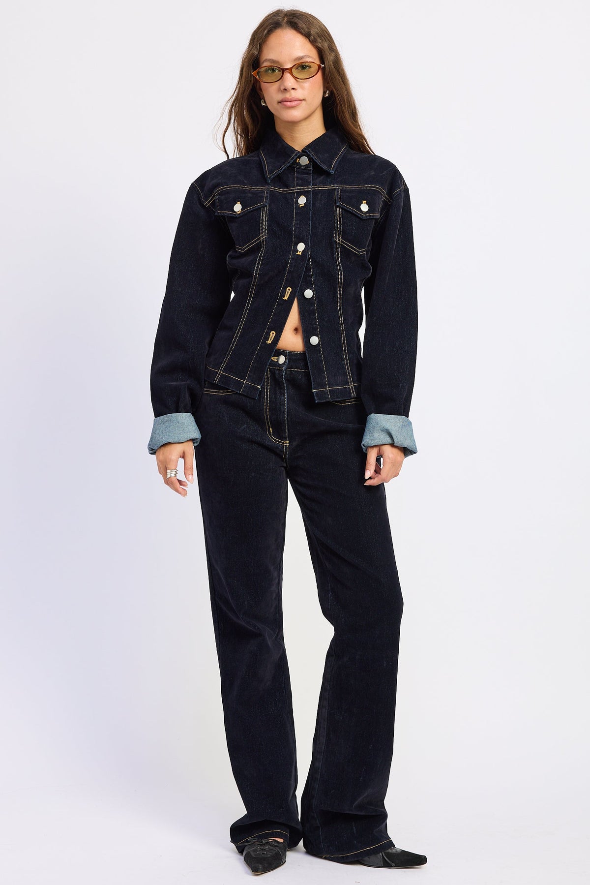 Emory Park Seralyn Dark-Wash Denim Jacket