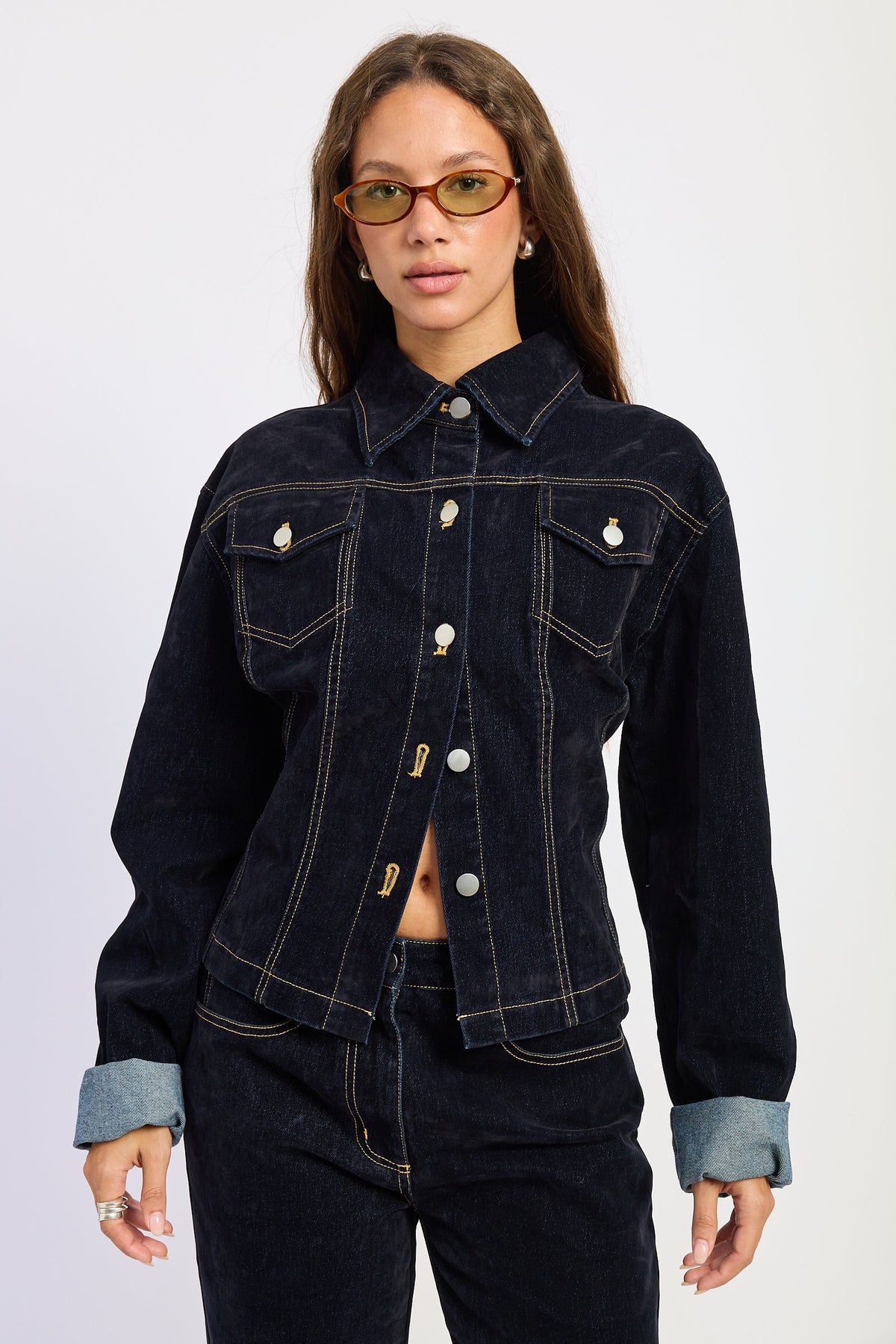 Emory Park Seralyn Dark-Wash Denim Jacket