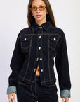 Emory Park Seralyn Dark-Wash Denim Jacket