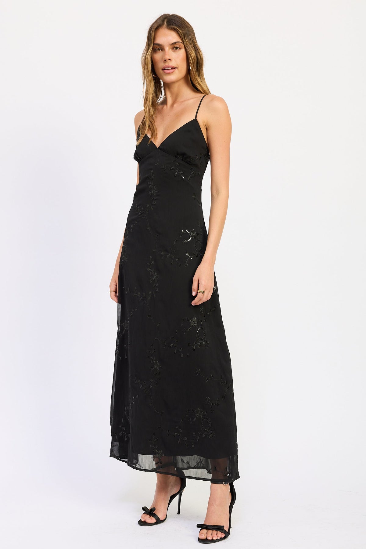 Emory Park Arlet Romantic Black Maxi Dress