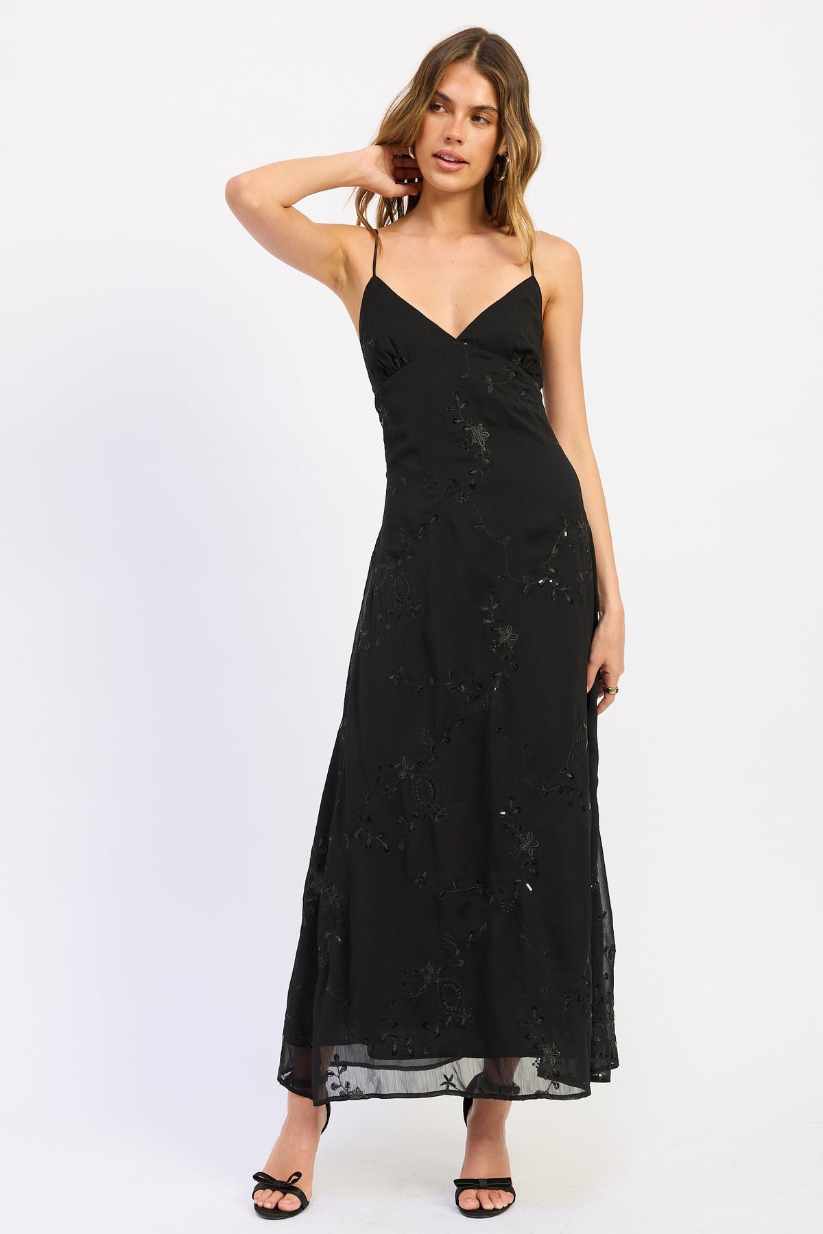 Emory Park Arlet Romantic Black Maxi Dress